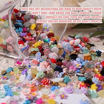 Amazon | ネイルパーツ 花 約200個セット 3D 立体 バラ カメリア